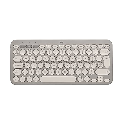 Image of Logitech K380 Multi-Device Bluetooth Wireless Keyboard with Easy-Switch for Up to 3 Devices, Slim, 2 Year Battery-PC, Laptop, Windows, Mac, Chrome OS, Android, iPadOS, Apple TV - Sand