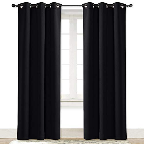 NICETOWN Soundproof Thermal Insulated Blackout Curtain Thermal Insulated Solid Grommet Room Darkening Drape for Dining Room (Single Panel, 42 inches b