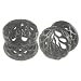 1/2" Inch (12mm) Black Alloy Double Flared Ear Plugs - Sold as a Pair
