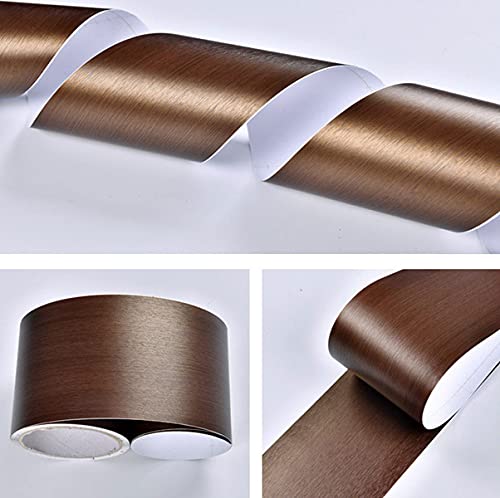 TOOLDECO Adesivos de metal sintético escovado autoadesivo, bordas de parede, moldura de porta, moldu