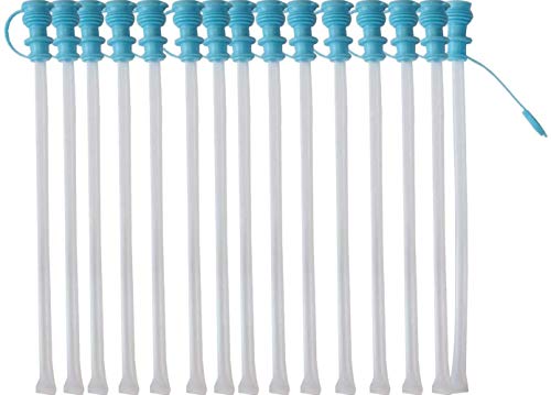Pucker Powder Candy Funnel Filling Tubes 12-in Long Each - 15 ct. Bag - Candy Art, with Blue Cap