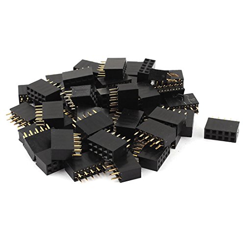 Aexit 50Pcs 2.54mm Audio & Video Accessories Pitch 2 Row 10 Pin Female Straight Pin Connectors & Adapters Header Strip