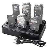 UV-5R Sechs-Wege-Ladegerät Multi-Unit-Ladestation für UV-5R + Plus UV-5RTP UV-5RE UV-5RHP UV-5RTP UV-5X3 UV-5RX3 BF-F8HP GT-5R Walkie Talkie und Akku