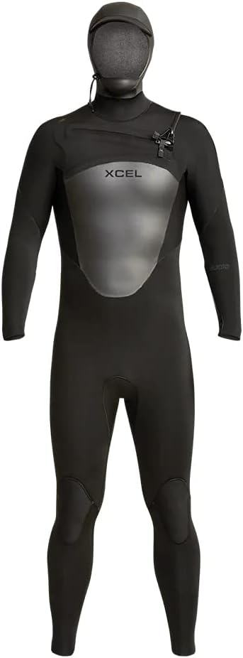 XCEL Men's Axis Hooded Front Zip Full Wetsuit, High Performance Stretch, 5/4mm