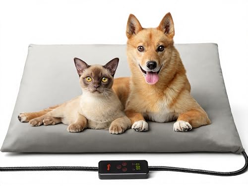 Toozey Large Heated Pet Mat 35x24 in - Waterproof, Chew Resistant...