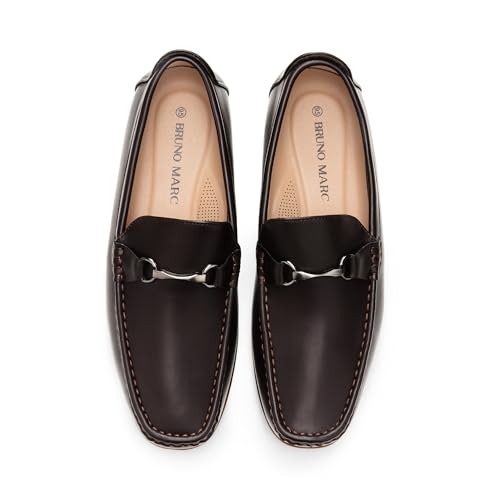 Bruno Marc Men's Dress Loafers Slip On Casual Driving Loafer,Size 7,Coffee,Henry-1