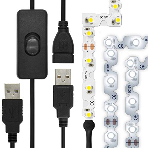 (ON/OFFスイッチUSB延長ケーブル付) LEDテープライト (90度 曲がる) 貼レルヤ USB (昼光色) 1m 60灯 角に合わせて曲げながら両面テープで貼り付け可能なフレキシブルタイプ 6000K JTT Onlineの商品画像（Amazon）