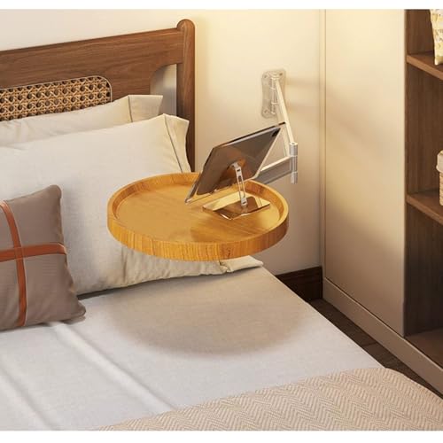Mesa Redonda Plegable Pared, Mesa Auxiliar Retráctil Sofá, Mesita Noche Abatible y Desmontable, Mesa Centro Compacta para Dormitorio y Salón (28 * 9-43cm)