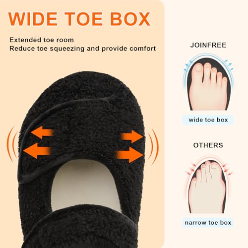 JOINFREE Womens Mens House Slippers Wide Adjustable Diabetic Slippers Cozy Barefoot Bedroom Shoes Edma Swollen Socks Slipper With Soft Rubber Soles3