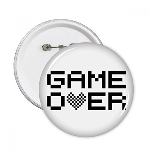 Pins Game Over pixel bouton de décoration vêtement et sac lot de 5 pièces