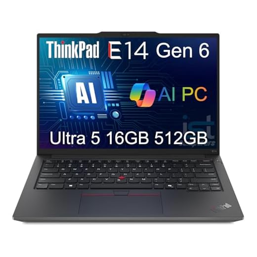 Lenovo ThinkPad E14 Gen 6 Business AI PC Laptop (14" FHD+ Anti-Glare, Intel 12-Core Ultra 5 125U (> i7-1355U), 16GB DDR5 RAM, 512GB SSD) Backlit, Fingerprint, 1080p Webcam, Thunderbolt 4, Win 11 Pro