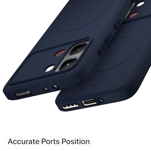 Image of Pikkme Back Cover for Infinix Note Edge 5G Soft Matte Silicone Mag-Safe Design (Mag-Safe Not Support) Camera Protection | Slim Fit Bumper Cover (Blue)