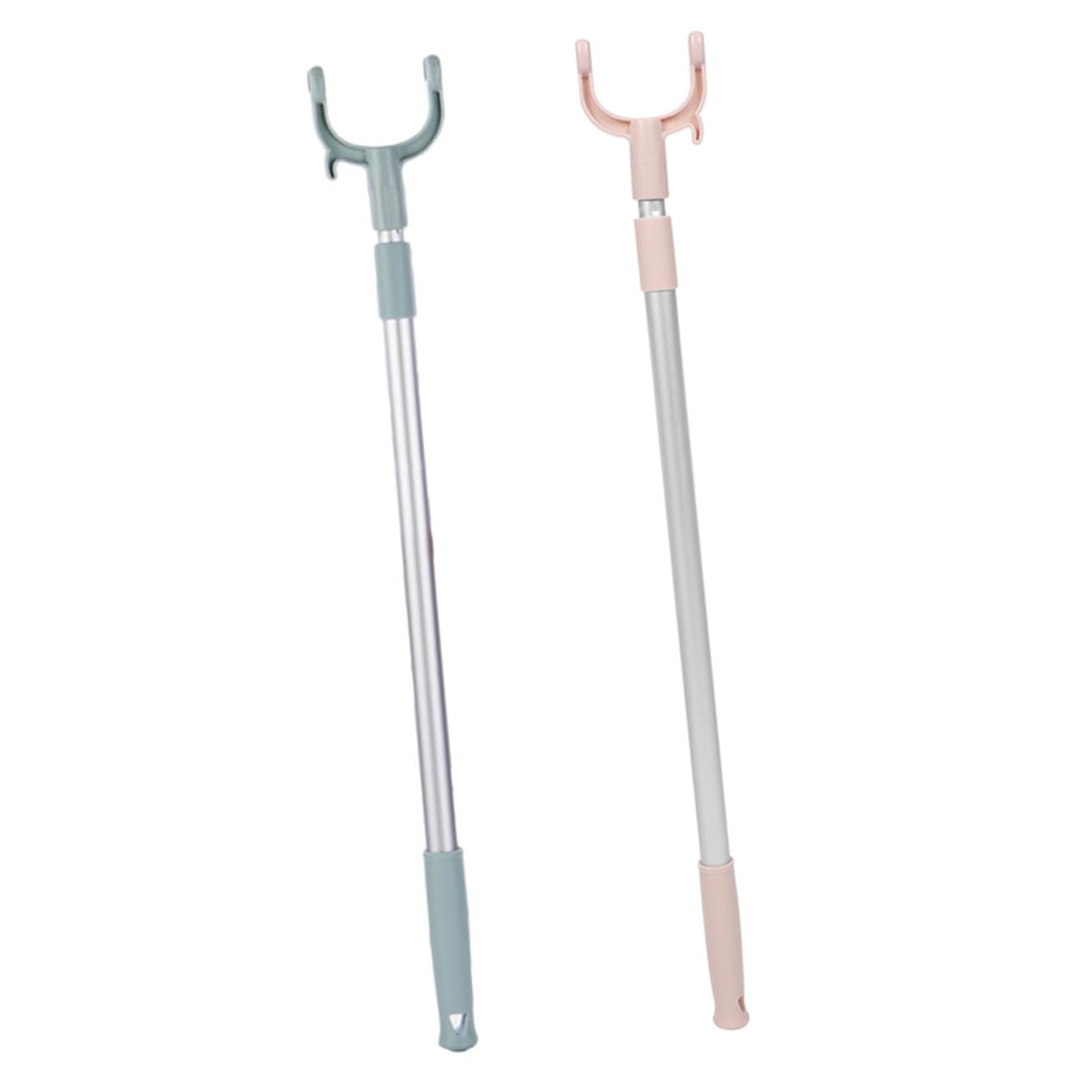 Tringle à vêtements rétractable en aluminium bleu (Lot de 2) grande capacité