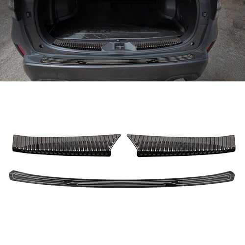 KMONDER 新型 フォレスター SL系 専用 パーツ ガーニッシュ インテリアパネル 外装 内装 リアバンパーステップガード 3点 セットスカッフプレート ステンレス カスタム アクセサリー ドレスアップ キズ隠し 傷防止 車種専用設計 (ブラックヘア