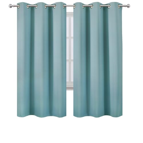 Image of LEMOMO Stone Blue Thermal Blackout Curtains /42 x 72 Inch /Set of 2 Panels Room Darkening Curtains for Bedroom