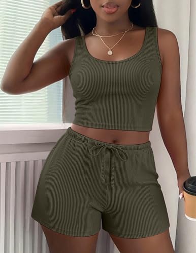 Ekouaer Women's 3 Piece Lounge Set, Soft Knit Summer Outfit with Pocket - image 4