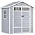 DWVO 6x4.4 FT Resin Storage Shed with Fence-Style and Side Windows, Lockable Door, and Vents for Garden, Backyard, Patio, Lawn, Gray