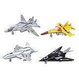 HOODANCOS Flugzeug Spielzeug Kinder 4er Set Alloy Kampfjet Modellflugzeuge Rückziehspielzeug Für Lustige Flugzeugmodelle Als Lehrreiche Spielzeuge Für Drinnen Und Draußen Luftfahrzeug