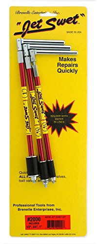 Jet Swet 2000 Kit - Water Stopper for Pipes 1/2 3/4 1 - 3 Tools Heavy Duty Plumbing Plugs for Fast Copper PVC Water Line Repairs 65 PSI Solder Without Draining