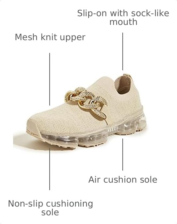 Image of LUCKY STEP Women Air Cushion Fashion Sneakers Breathable Casual Comfortable Lightweight Walking Shoes