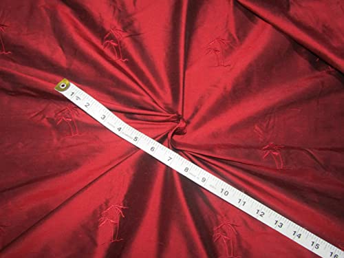 Soie dupioni brodée rouge vin pour création robe mariage et cortège
