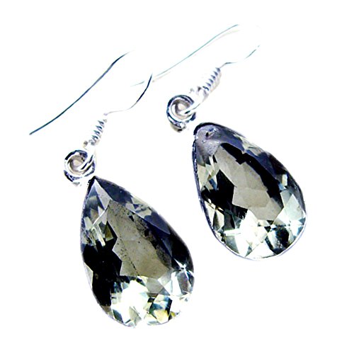 Boucles d'oreilles améthyste vert naturel chakra en argent 925