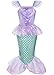 Geplaimir Disfraz de sirena para niñas, vestido de princesa Ariel para cosplay, disfraz de escamas de pez, cumpleaños, fiesta, traje de baño, talla 016M (3-4 años)