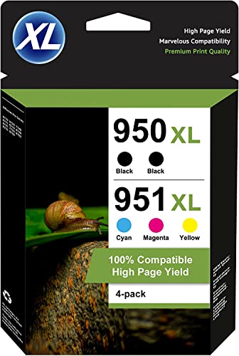 HOINKLO 950XL 951XL Multipack Druckerpatronen Kompatibel für HP 950 XL 951 XL Patronen für HP Officejet Pro 8100 8600 8610 8615 8620 8640 251dw 276dw (1 Schwarz,1 Cyan, 1 Magenta, 1 Gelb) Cover