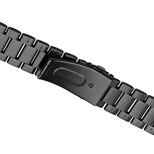 Bracelet de montre acier inoxydable noir bicolore brossé 4 - 4