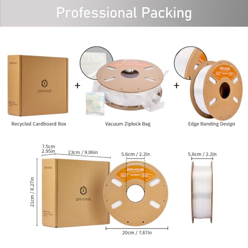 Image of ERYONE Silk Filament PLA+ 1.75mm Upgraded Shiny 3D Printer Filament, Gloss Finish, Fit Most FDM Printer Stable Printing,1kg (2.2LBS) /Spool, White