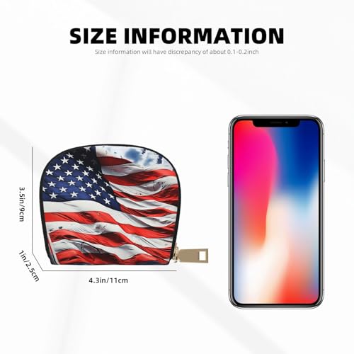 Us Flag Credit Card Holder Wallet, Leather Zipper Card Wallet For Women Ladies Rfid Blocking Card Case Small Coin Purse Accordion Wallet Gift2
