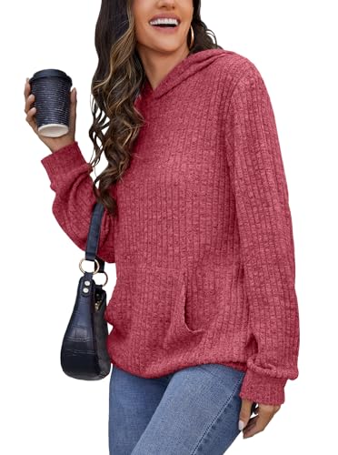 Image of Bosmeer Womens Long Sleeve Shirts Kangaroo Pocket Fashion Hoodies Pullover