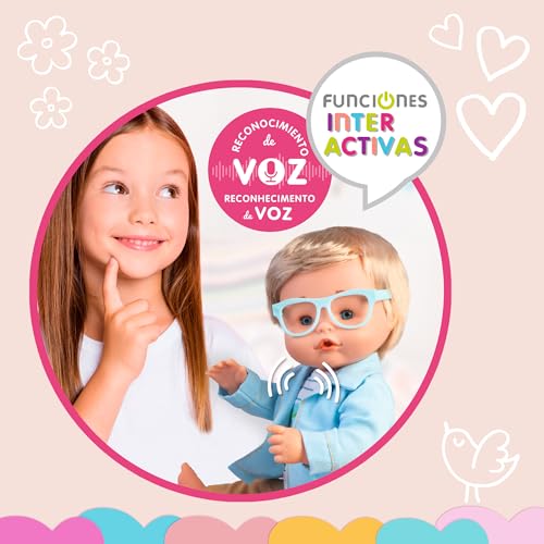 Miniatura 4 de NENUCO ¿Jugamos a Adivinar?, Muñeco Bebé de 35 cm y Cuerpo Duro, Juguete Interactivo con Tecnología de Reconocimiento de Voz, Puede Adivinar lo Que estás Pensando, +3 Años, Famosa (NFN99000)