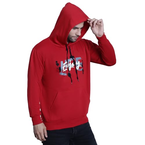 Image of Mack Jonney Printed Hooded Cotton Fleece Hoodie for Men-MACK32358