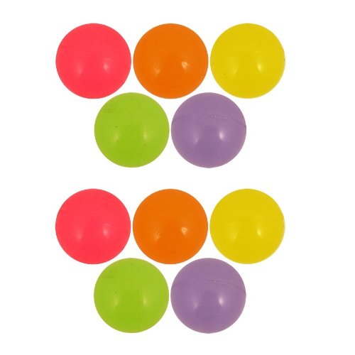 Henbrandt 10 x Glow In The Dark - Assorted Colours Bouncy Jet Balls 30mm