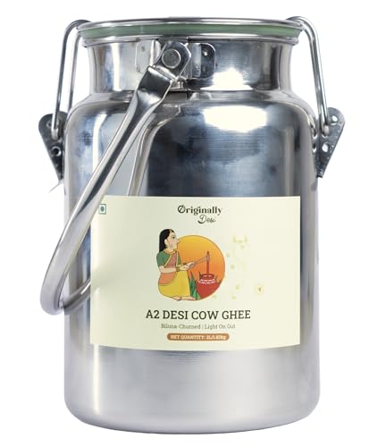 Image of Originally Desi A2 Desi Cow Ghee (2 Litre Dolchi)| Traditional Bilona Churned | Cultured Ghee | Cow Milk Ghee | Free Grazed Desi Cows | Pure, Organic & Natural | Lab Tested