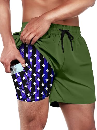 Keevoom Mens Swim Trunks Stretch Compression Liner Swimming Shorts Swimwear Quick Dry Swimsuit Bathing Suits Board Shorts2
