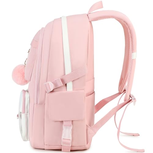 School Backpacks for Girls Backpack Teen Girl Bookbag Kawaii Backpacks for Girls School Teens (Pink)3