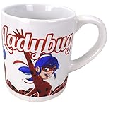 Tasse mit Henkel Ladybug Miraculous Becher für Kinder 230ml Mikrowellenfest mit Ladybug und Cat Noir | Geschenk | Jungen | Mädchen |