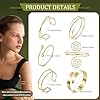 LOAYHOAY 6PCS Gold Arm Cuff for Women Upper Arm Cuff Bracelets Adjustable Open Cuff Bangle Bracelet Minimalist Coil Swirl Upper Arm Bands Armband Set Gold B #1