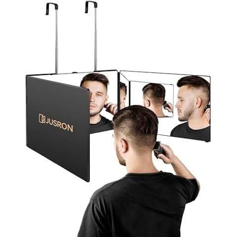 JUSRON 3 Way Trifold Mirror for Hair Cutting Cover