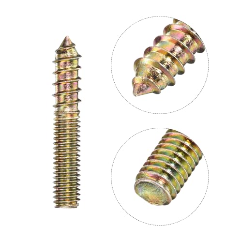 Image of uxcell 3 /8-16x2-1 /4 Hanger Bolts, 8pcs Double Ended Screws Wood Dowel Screws for Furniture