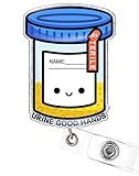 Plifal Ausweishalter, einziehbar, mit Ausweisclip für Krankenschwestern, Namensschild, Karte, Urin, gute Hände, Urologie, Nephrologie, Urologe, RN Medizinischer Assistent, Krokodilklemme
