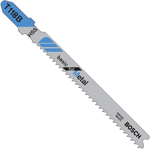 Bosch T118B100 100 pc. 3-5/8 in. 11-14 TPI Basic for Metal T-Shank Jig Saw Blade