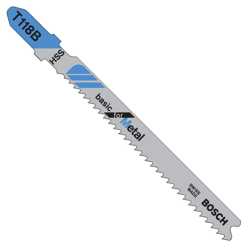 BOSCH T118B100 100-Piece 3-5/8 In. 11-14 TPI Basic for Metal T-Shank Jig Saw Blades — image 1