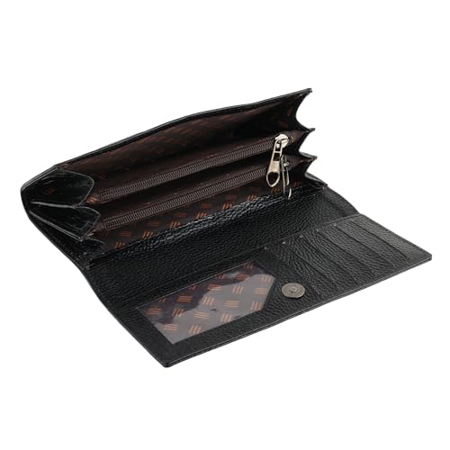 Image of Steve Jhonson Leather Wallet for Women - Mini Hand Purse with Card Holder - Women Stylish Clutch - Cute Mini Ladies Wallet for Daily Use - Fancy Ladies Purse with Slim Design (Black)