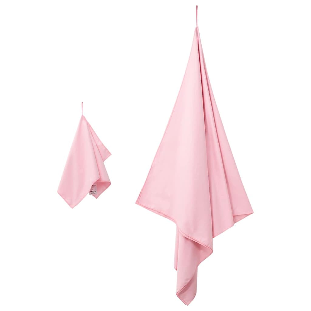 Juego de 2 toallas deportivas de tela rosa, secado rápido, absorbente, suave, mullida, de microfibra, toalla de baño, 200 x 100 cm, toalla de ducha, toalla de invitados, toalla de playa
