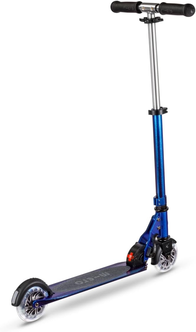 Micro Scooters | Micro Sprite LED Children's Scooter | Handlebar Adjustable | Light Up Wheels | Foldable | 5-12yrs | Boys & Girls