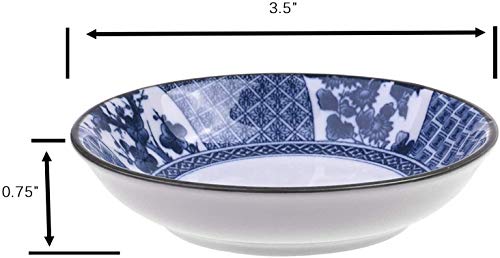 Beautyflier Set Of 4 Ceramic Sauce Dish Soy Sauce Dipping Bowls Appetizer Plates Side Dishes Serving Dish Japanese Style Dinnerware Set (Leaf&Flower(3.5Inch)) #TOP3