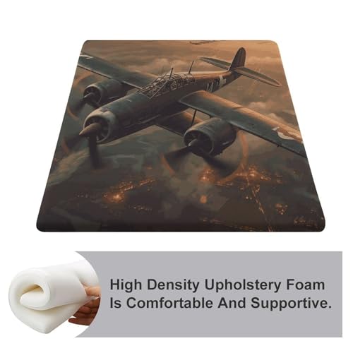 Tapis de pique-nique extérieur et yoga avec coussin carré imprimé avion
